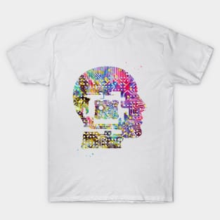 Circuit Man head with chip T-Shirt